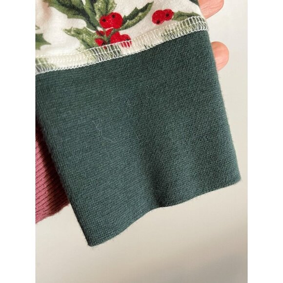 Rachel Parcell Pajama Set XS Red Crew Neck Christmas Holly Festive Santa Soft - Picture 5 of 11